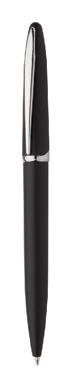 Stylo à bille en plastique - couleur noire - encre bleue_0
