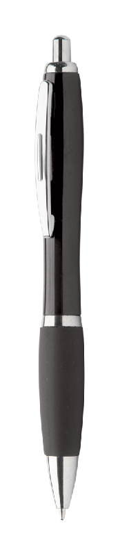 Stylo à bille en plastique - encre bleue - couleur noire - 11g_0