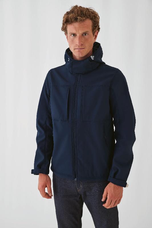 Veste softshell capuche homme B&C - Réf: CGJM950 - Imperméable et respirante_0