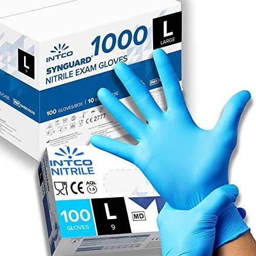 1000 gants jetables en nitrile taille L - sans poudre, sans latex, hypoallergéniques - conformes normes CE et EN455_0