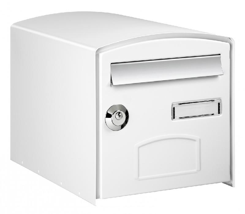 Boîte aux lettres normalisée DECAYEUX - 2 portes - extérieur - acier blanc satiné avec toit arrondi_0