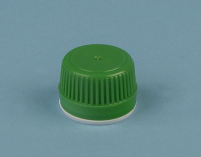 CGL014 - Bouchon à vis PE vert avec bague pour flacon DIN28 - Auxilab_0