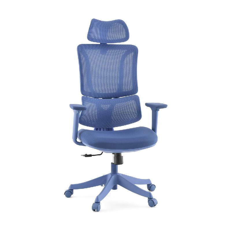 Chaise de bureau / Fauteuil pivotant Ergomy Colore 3D tissu maille / Assise tissu bleu mybuero - bleu polyester 670681_0