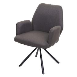 Décoshop26 - Chaise de salle à manger fauteuil de bureau en tissu gris-brun en acier design pivotant rétro et moderne 04_0002276 - gris 3000265732699_0