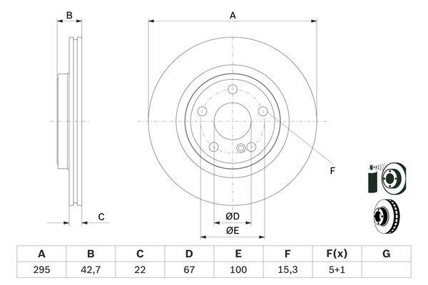 Disque de frein Bosch 0986479F75 - ventilé - boîte de 2 disques - arrière_0