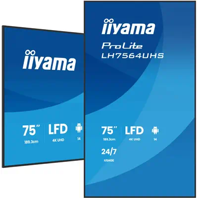Iiyama LH7564UHS-B1AG àÉcran d'affichage dynamique àÉcran plat de signalisation numérique 190,5 cm (75_0