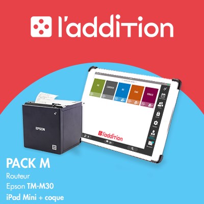 PACK M L'ADDITION TABLETTE IPAD MINI 128 GO + LOGICIEL + IMPRIMANTE THERMIQUE + ROUTEUR WIFI