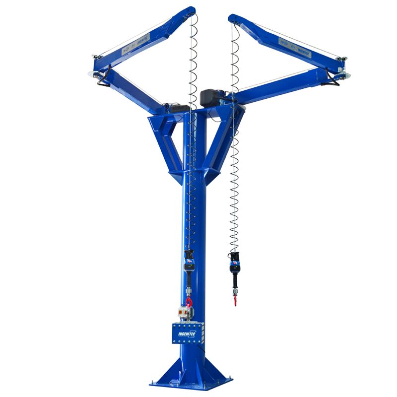 Potence double bras triangulée sur fût avec équilibreur IN-LIFT® - Optimisation de l'espace et ergonomie_0
