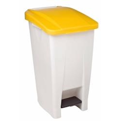 Poubelle De Tri Mobile A Pedale Mobily 60L Blanc / Jaune - 59877 - Rossignol - 59877_0