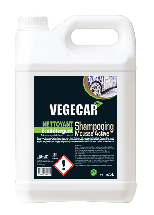 Shampooing mousse active végécar - ultra-moussant sans conservateur, allergène, colorant ni COV - Réf B000307 et B000645_0