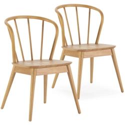 VS Venta-stock Pack 2 chaises Brisa en bois coleur chêne - jaune Bois massif I23007_0