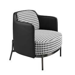AC ANGEL CERDA Angel Cerdá Fauteuil en tissu noir et blanc et similicuir noir 5139C 68 x 70 x 73 - noir textile 8435631033240_0