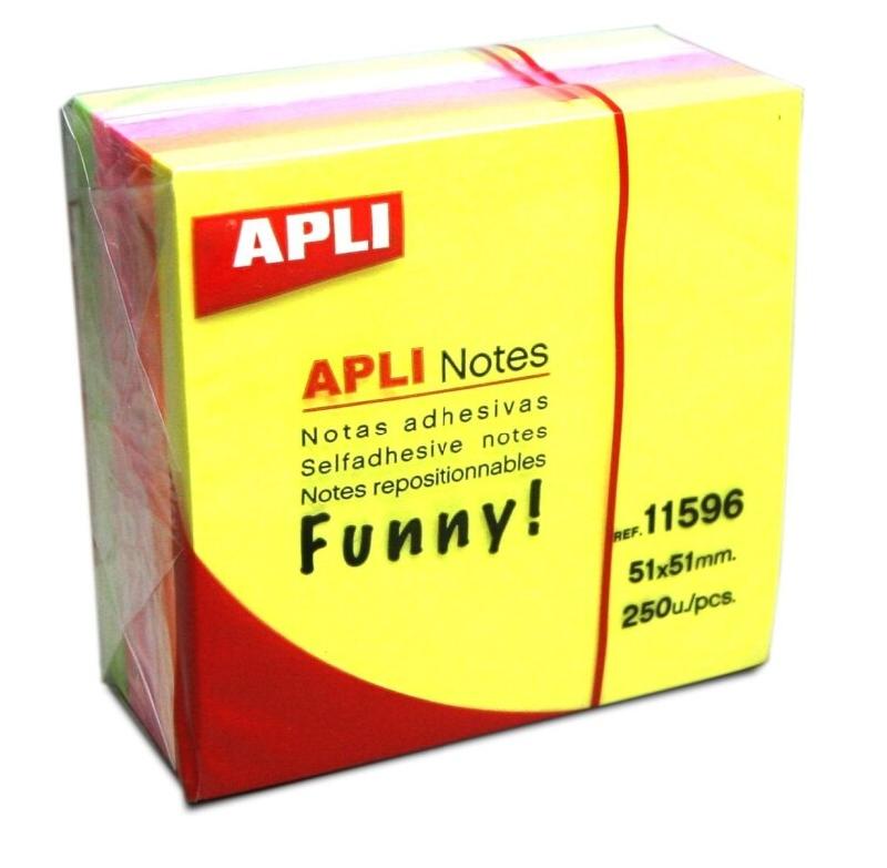 Apli Bloc de 250 notes adhésives 51x51 multicolores - 8410782115960_0
