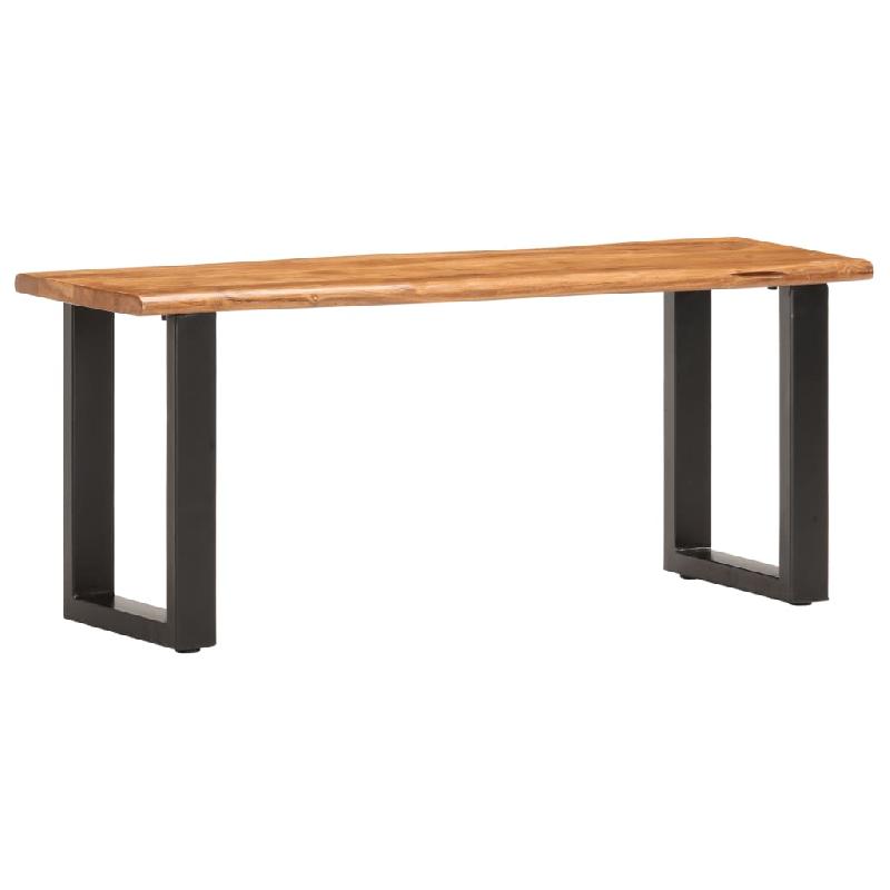 BANC BANQUETTE AU BORD NATUREL DU BOIS 110 X 35 X 46 CM BOIS D\'ACACIA SOLIDE ET ACIER 02_0010780_0