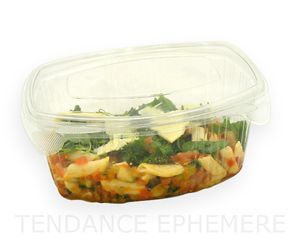 Boîte - bol salade barquette couvercle charnière 1500g   ref. Produit : bqch15g100_0
