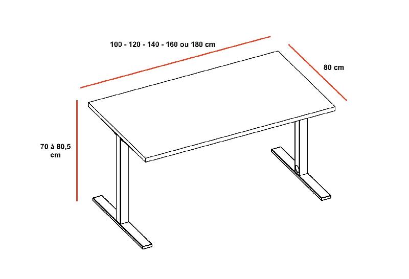 Bureau individuel Idea Tube réglable en hauteur - Quadrifoglio - 160, Anthracite, Orme blanchi_1