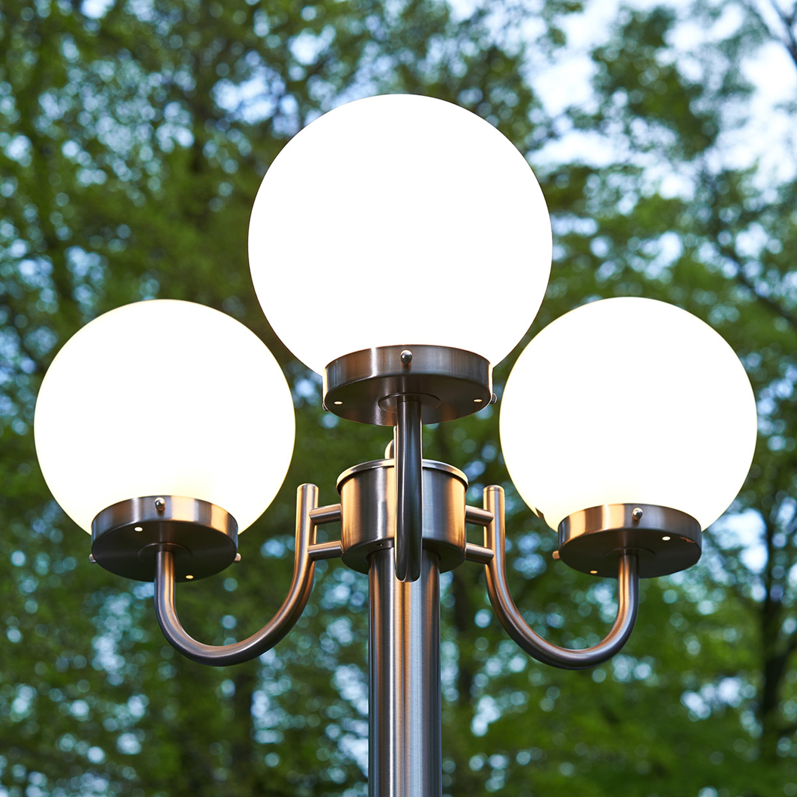 en Gris en Inox Lampadaire ext/érieur Damion luminaire d/’ext/érieur de Lampenwelt Moderne Cand/élabre /à 2 lampes, E27, A++