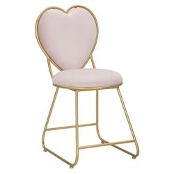 Chaise en métal doré et tissu Heart 37 x 47 x 80 cm Mauro Ferretti - 1426090000_0