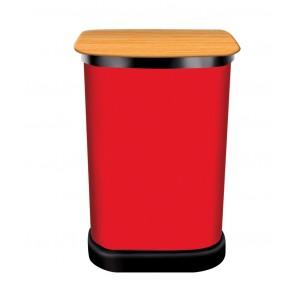 Container banque accueil - caisson à roulettes avec visuel imprimé quadri et tablette en bois_0