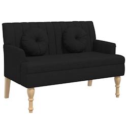 Décoshop26 - Banc canapé avec coussins avec accoudoirs et dossier 113 x 64,5 x 75,5 cm en tissu noir DEC024633 - noir 3000254813668_0