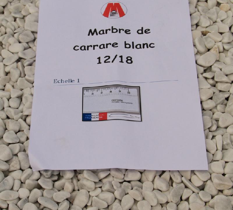 Gravillon marbre de Carrare blanc 12/18 roulé - décoration pour allées, parterres et massifs de fleurs_0