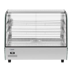 HELLOSHOP26 - Vitrine chauffante chaude maintien au chaud présentoir chauffant (1 500 watts, 30-90 °c, tablettes de 81 x 40/37/34 cm, inox/verre tre_0