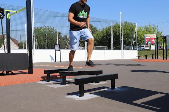 La Gamme Ninja ! - Triple poutre en acier galvanisé pour parcours sportif en extérieur_0