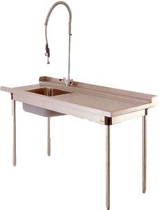 Location table d'entrée en acier inoxydable - avec douchette de prélavage et mélangeur_0