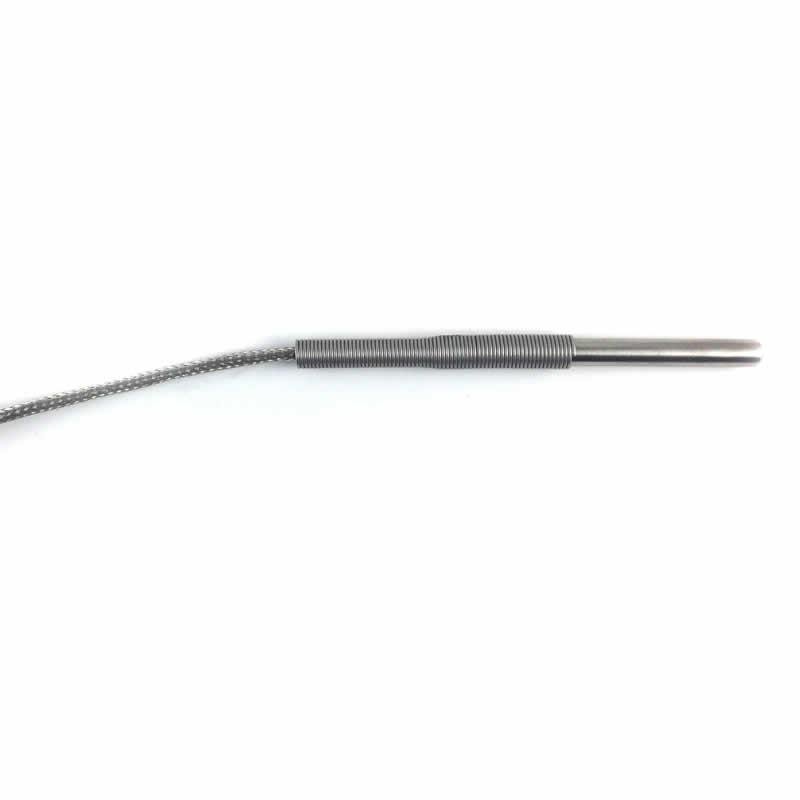 Sonde Pt100 - 6x100mm - Soie de verre tressée inox - Câble 1m - Température -60 à +450 °C_0