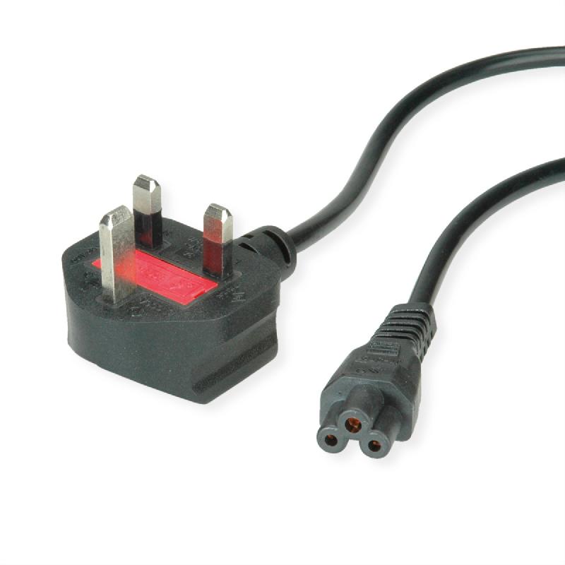VALUE Câble d'alimentation UK, pour notebook, 3A, noir, 1,8 m_0