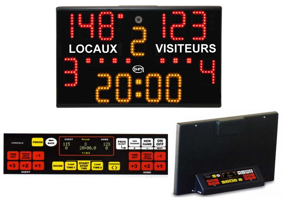 Afficheur LED multisport portatif - Chronomètre et scoreur à poser - 0160FE_0