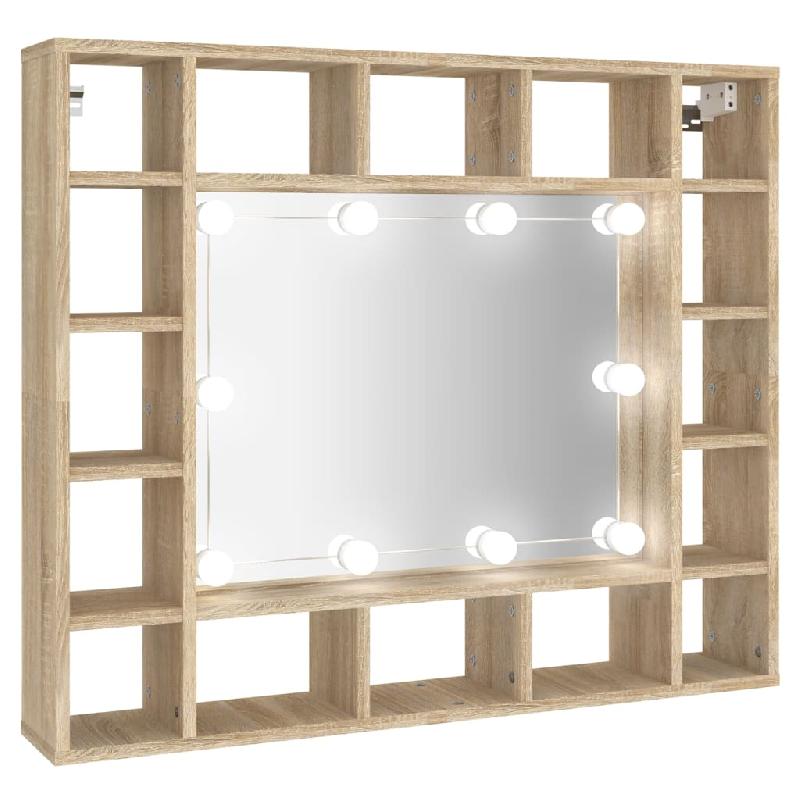 ARMOIRE DE MIROIR AVEC LED 91 X 15 X 76,5 CM MARRON 02_0006542_0