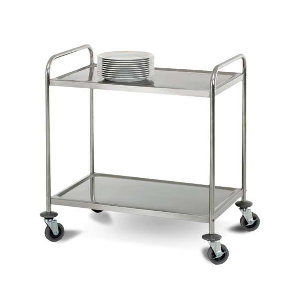 Chariot de transport inox 2 plateaux_0