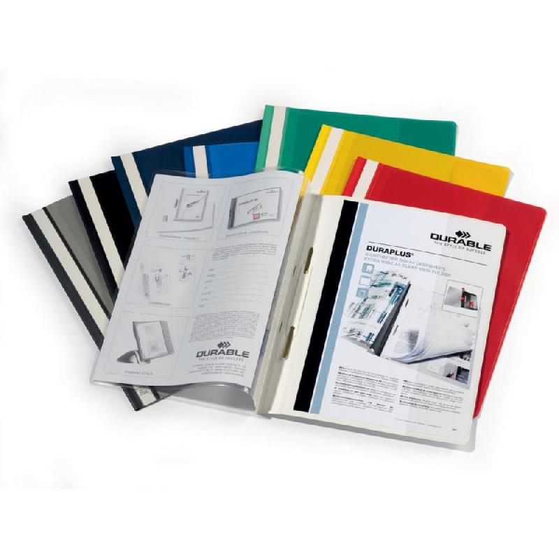 CHEMISE A LAMELLES DURABLE DURAPLUS EN PVC - COLORIS ASSORTIS - LOT DE 25