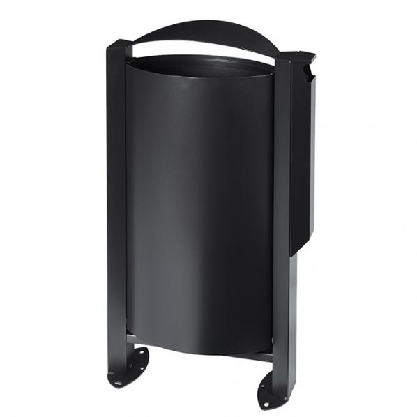 Corbeille sur pied ARKEA 60L - Avec cendrier 1800 mégots - Design urbain - ROSSIGNOL_0