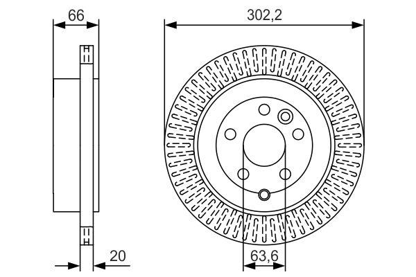 Disque de frein Bosch 0986479U44 - ventilé, côté arrière, boîte de 2 disques_0