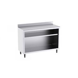 Distform table Comptoir avec Dosseret et 1 Etagère Intermédiaire - 1500x600x1050 - 641094304645_0