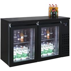 Gastro Réfrigérateur bar noir 2 portes vitrées, 320l, 1380x550x950 mm - noir COM-7489.5285_0