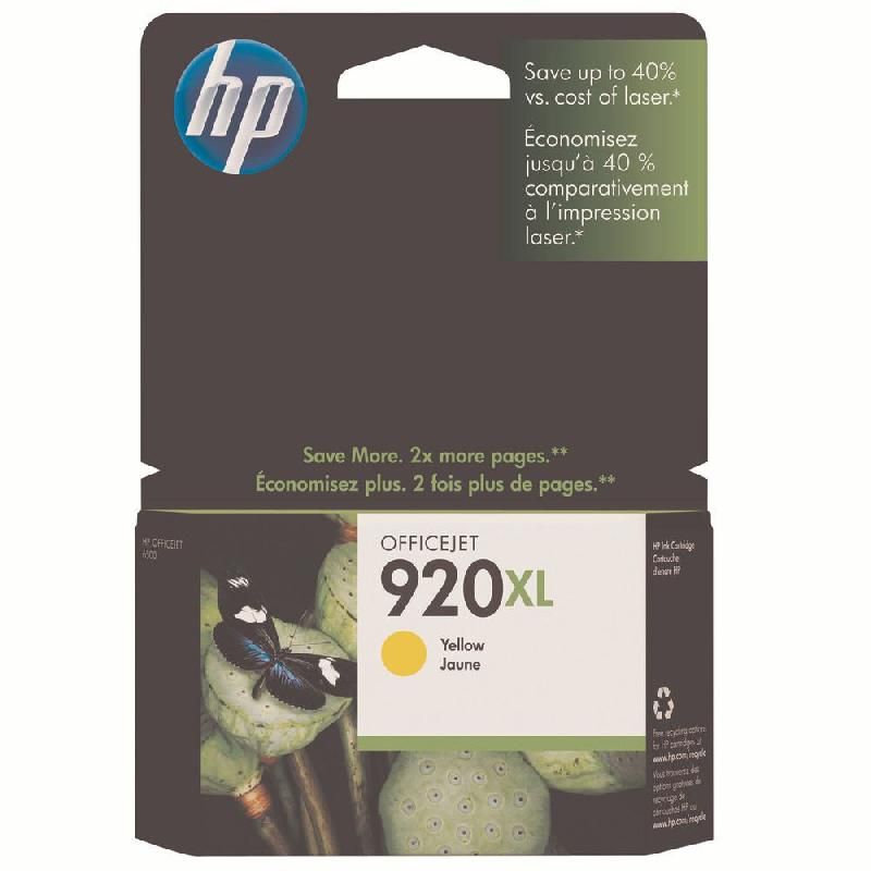 HEWLETT PACKARD CARTOUCHE D'ENCRE 920XL (CD974AE) - GRANDE CAPACITÉ - COULEUR: JAUNE