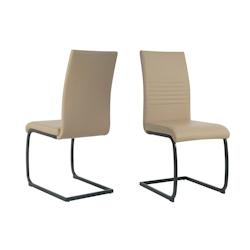 Möbilia Chaises cantilever, lot de 2 | Similicuir | Structure cantilever | L 42 x P 59 x H 97 cm | taupe – noir - multicolore multi-matériau 21020060_0
