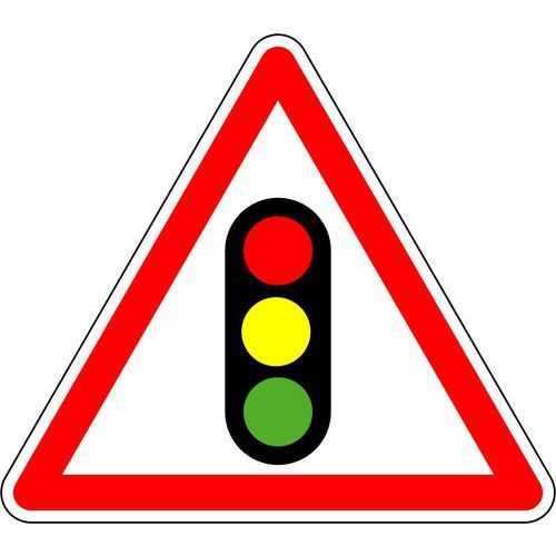 PANNEAU DE SIGNALISATION ANNONCE FEUX TRICOLORES-500MM-CL2 - KELIAS