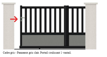 Portail coulissant à rail rivoli / simple vantail / droit / semi-ajouré / en aluminium_0