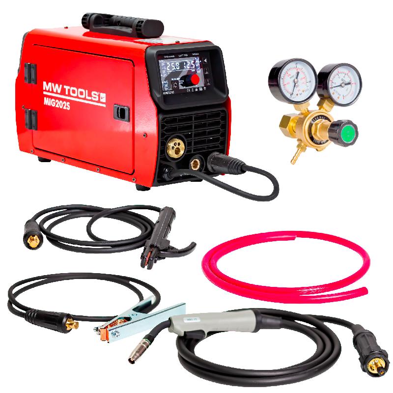 Poste à souder MIG-MAG 200A inverter synergique portable avec écran LCD MW Tools MIG202S_0