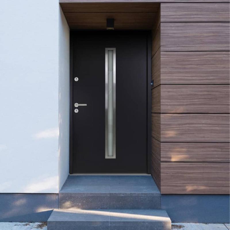 Vidaxl porte d'entrée anthracite 100x200 cm aluminium 3190526_0