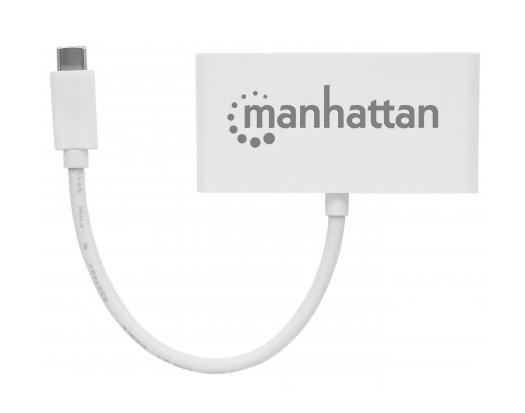 Hub USB Manhattan 163552 - USB 3.0 (3.1 Gen 1) Type-C - 5000 Mbit/s - Blanc - 4 ports_0