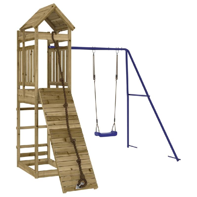 AIRE DE JEUX D\'EXTÉRIEUR BALANÇOIRES TOBOGGAN PORTIQUES ROBUSTE JEUX JARDIN 520,95 BOIS DE PIN IMPRÉGNÉ 02_0004764_0