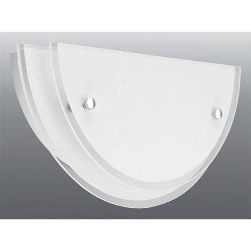Applique murale fixe 230V - Acier/Verre satiné blanc - Modèle Hill demi-ronde_0