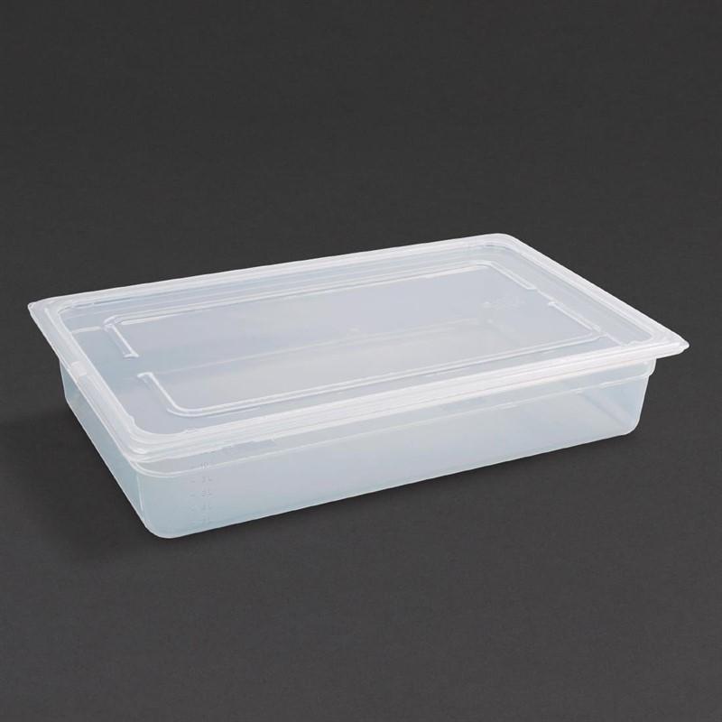 Bac en polypropylène avec couvercle GN 1/1 - Lot de 2 - Dimensions 530x325x100 mm - GJ511_0