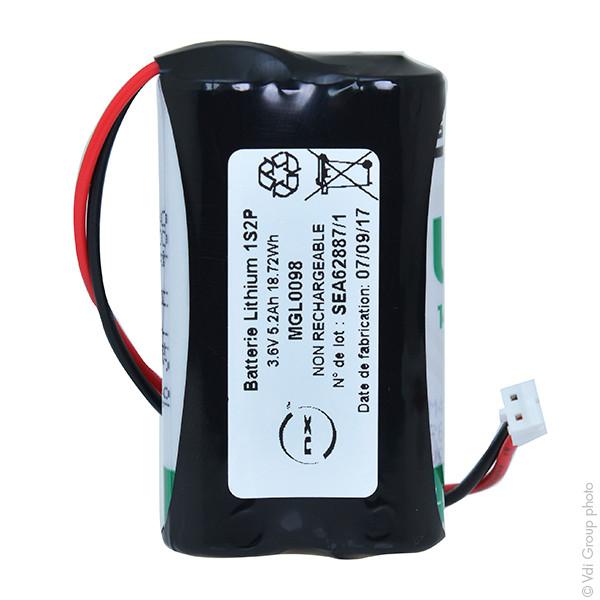 BATTERIE LITHIUM 2X LS14500 1S2P ST1 3.6V 5200MAH JST_0