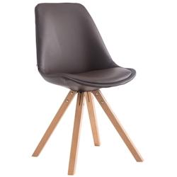 Décoshop26 - Chaise de cuisine salle à manger scandinave assise en PVC marron 4 pieds en bois forme carré clair 10_0003406 - marron 3000251565485_0